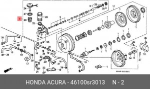 Ремкомплект, главный тормозной цилиндр 46100SR3013 HONDA