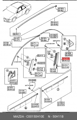 Накладка двери C00150H10E MAZDA