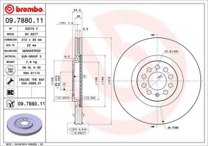 Тормозной диск 09.7880.11 BREMBO