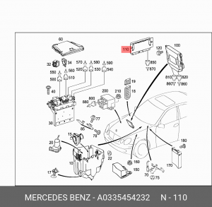 Блок управления, динамики тормоза / движения A0335454232 MERCEDES BENZ