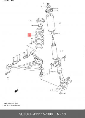 Пружина подвески 41111-52D00 SUZUKI