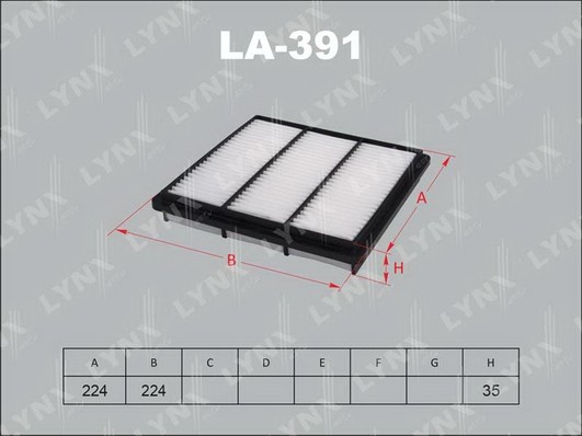 Фильтр воздушный LA-391 LYNXAUTO