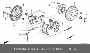 Ступица колеса 42200S1AE51 HONDA