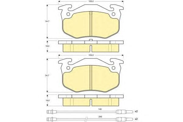 Комплект тормозных колодок, диско 6103133 GIRLING
