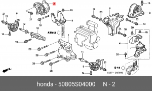 Подвеска, двигатель 50805-S04-000 HONDA