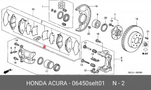 Колодки тормозные дисковые 06450SELT01 HONDA
