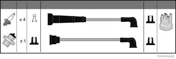 Ккомплект проводов зажигания J5381001 H B JAKOPARTS NIPPARTS