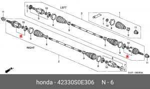 ШРУС 42330-S0E-306 HONDA
