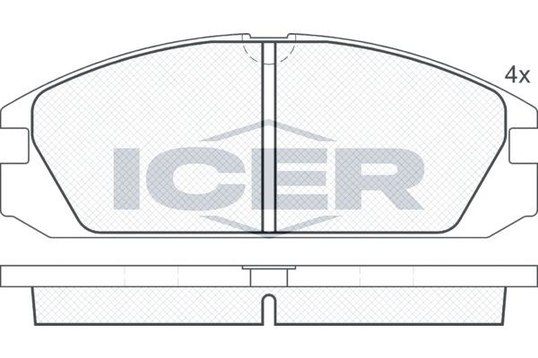 Комплект тормозных колодок, диско 180677 ICER