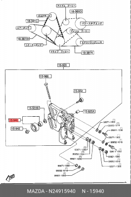 Шкив ремня приводного N249-15-940 MAZDA