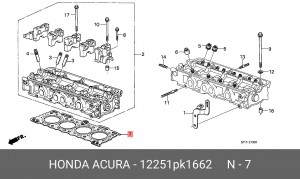 Прокладка, головка цилиндра 12251PK1662 HONDA