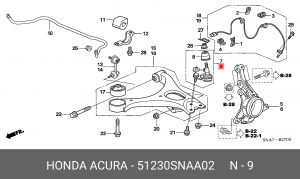 Опора шаровая подвески 51230SNAA02 HONDA