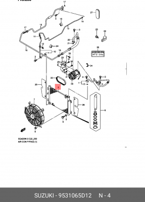 Конденсатор, кондиционер 95310-65D12 SUZUKI