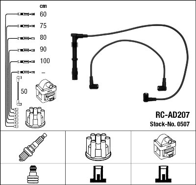 Ккомплект проводов зажигания RC-AD207 NGK NTK