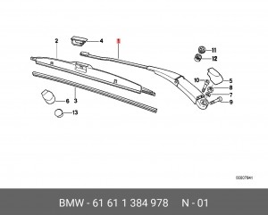 Рычаг стеклоочистителя, система очистки окон 61 61 1 384 978 BMW