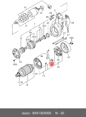 Щетка стартера 8-94136-900-0 ISUZU