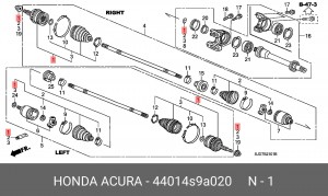 ШРУС 44014S9A020 HONDA