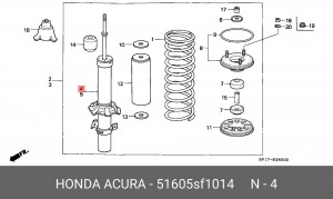 Амортизатор 51605SF1014 HONDA