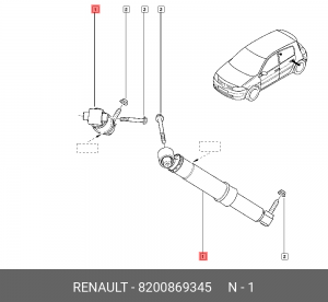 Амортизатор подвески 8200869345 RENAULT