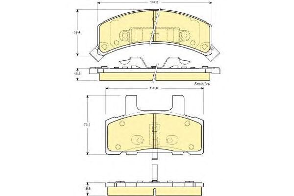 Комплект тормозных колодок, диско 6112733 GIRLING