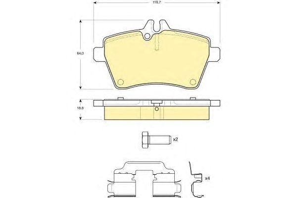 Комплект тормозных колодок, диско 6116291 GIRLING