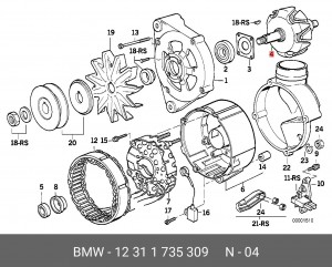 Ротор, генератор 12 31 1 735 309 BMW