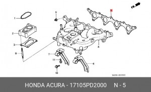 Прокладка, впускной коллектор 17105PD2000 HONDA