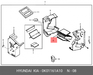 Радиатор отопителя 0K01161A10 HYUNDAI KIA