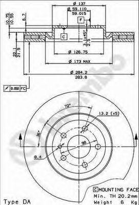 Тормозной диск 09.5058.20 BREMBO