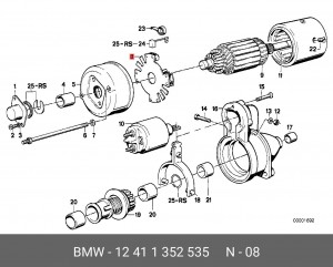 Кронштейн, угольная щетка 12 41 1 352 535 BMW