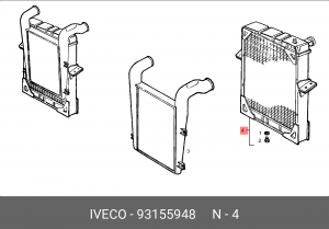 Радиатор, охлаждение двигател 93155948 IVECO