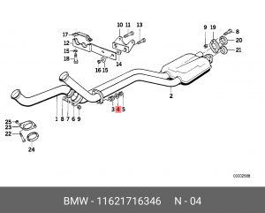 Стопорное кольцо, глушитель 11 62 1 716 346 BMW