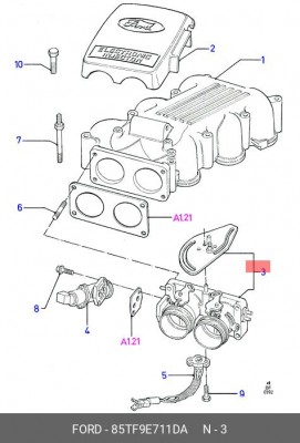 Патрубок дроссельной заслонки 85TF9E711DA FORD