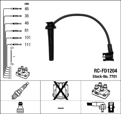 Ккомплект проводов зажигания RCFD1204 NGK NTK
