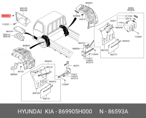 Клипса крепежная 869905H000 HYUNDAI KIA