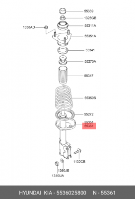 Амортизатор подвески 5536025800 HYUNDAI KIA
