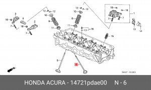 Выпускной клапан 14721PDAE00 HONDA