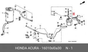 Топливный фильтр 16010SL0A30 HONDA
