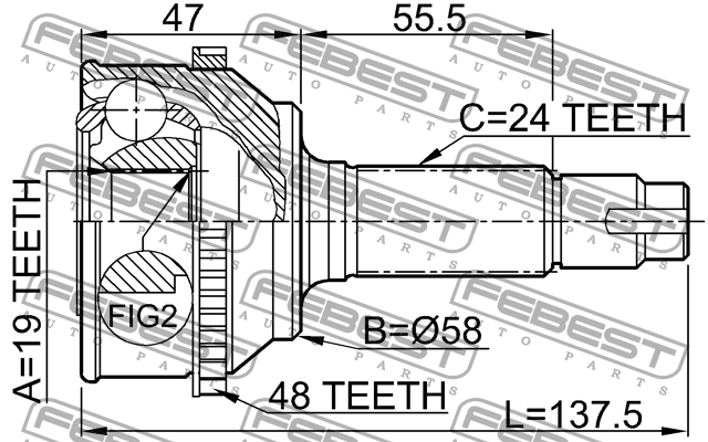 ШРУС 0110-073A48 FEBEST