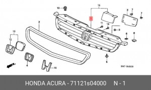 Решетка радиатора 71121S04000 HONDA