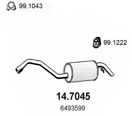 Глушитель выхлопных газов конечный 147045 ASSO