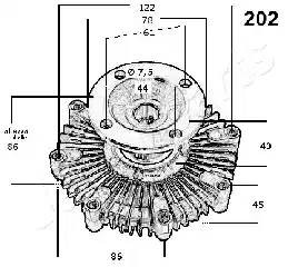 Сцепление, вентилятор радиатора VC-202 JAPAN PARTS GROUP