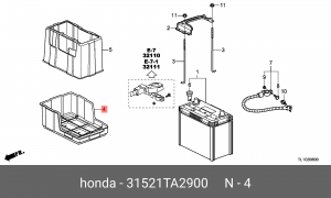 Поддон аккумуляторной батареи 31521TA2900 HONDA