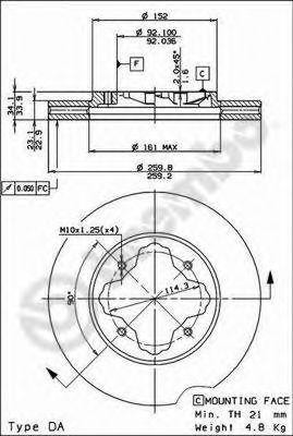 Тормозной диск 09.5290.14 BREMBO