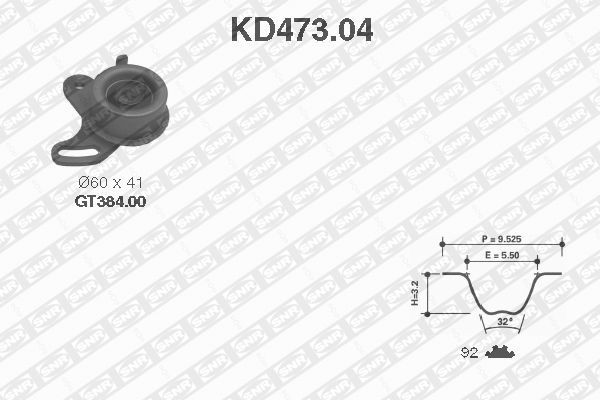 Комплект ремня ГРМ KD473.04 NTN SNR