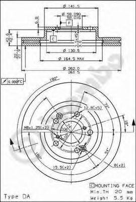 Тормозной диск 09687610 BREMBO