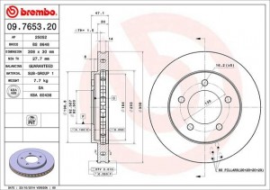 Тормозной диск 09.7653.20 BREMBO