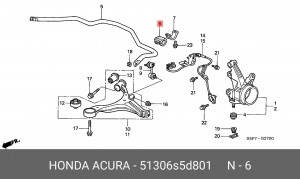 Втулка стабилизатора 51306S5D801 HONDA