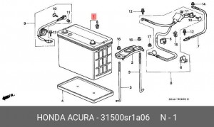 Батарея аккумуляторная 31500SR1A06 HONDA