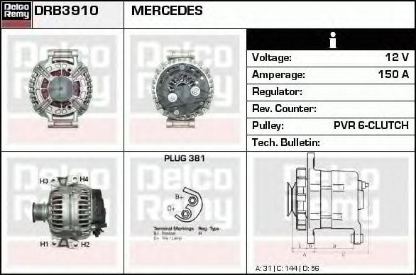 Генератор DRB3910 DELCO REMY